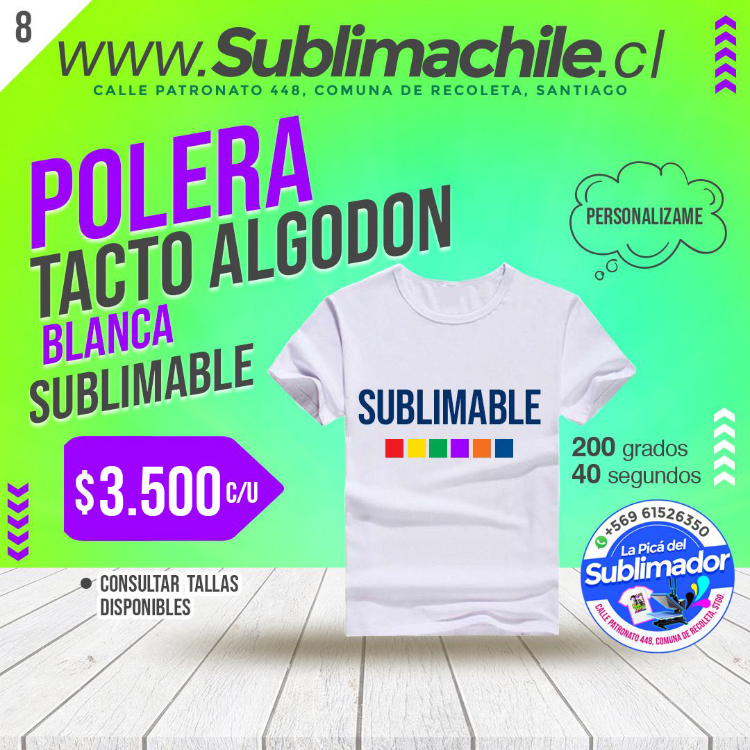 Poleras sublimables online