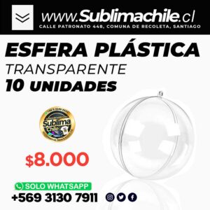 Esfera de Plástico Transparente 8 cm - 10 unidades