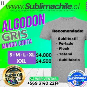 Polera algodón gris