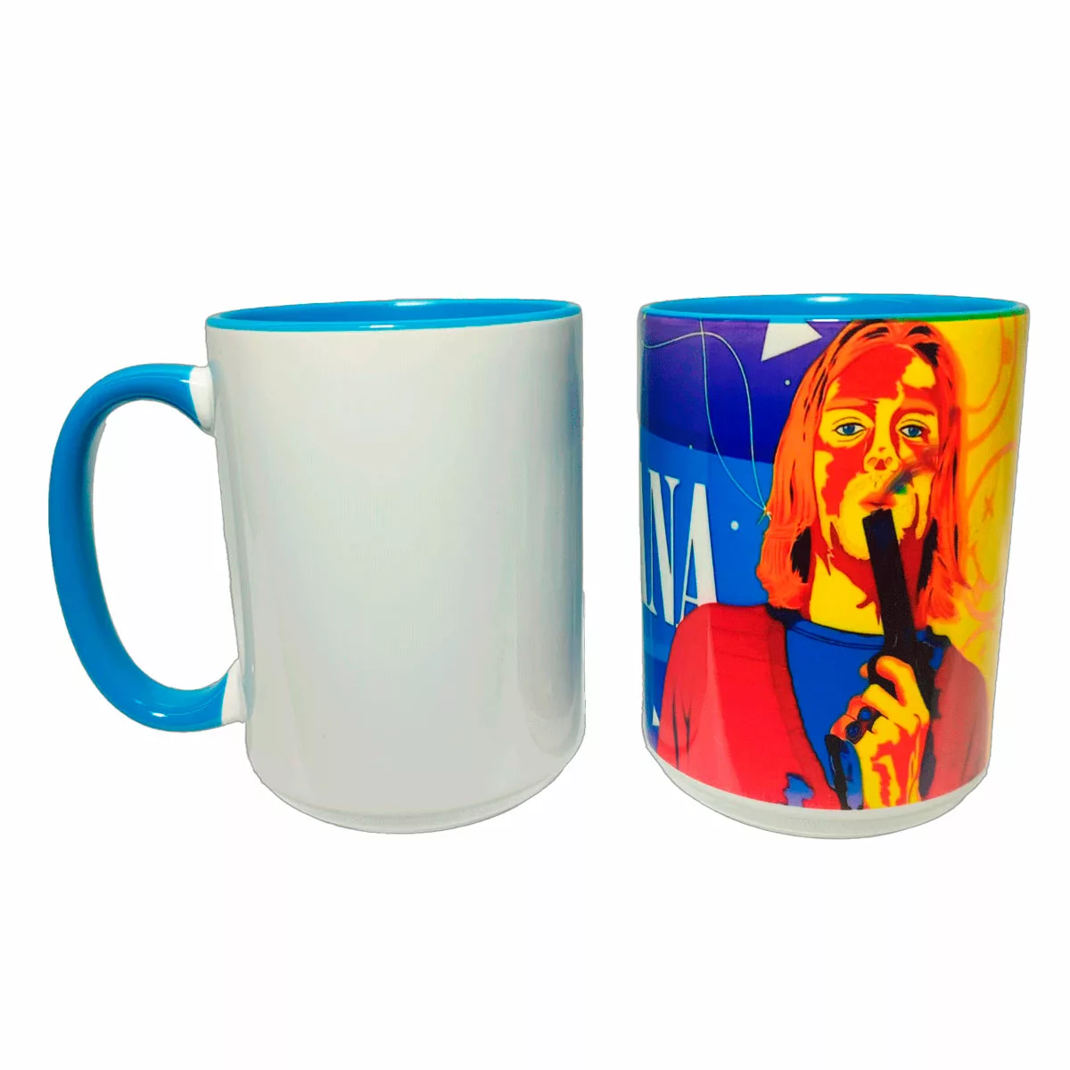 tazas sublimables de colores con cuchara