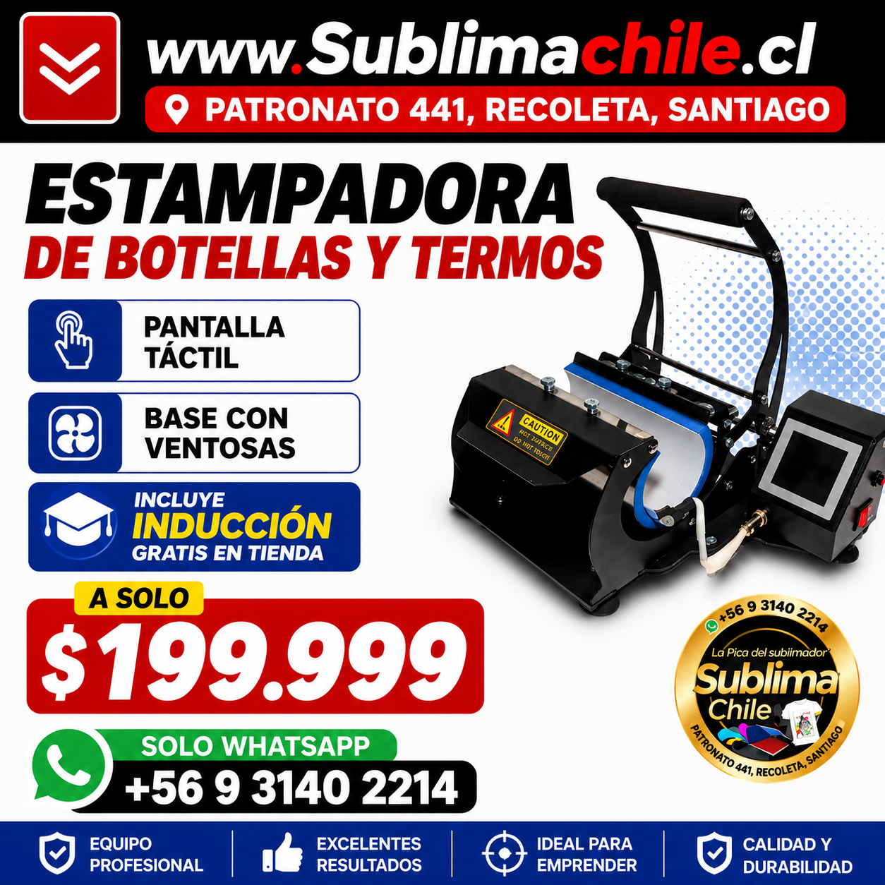Maquina Sublimadora de Botellas y Termos