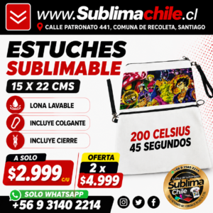 Estuche de Lona Sublimable 15x22 cm