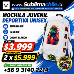 Mochila Deportiva Sublimable Blanca