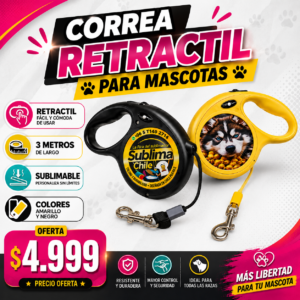 Correa Retráctil para Mascotas Sublimable