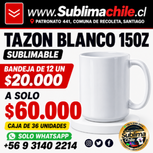 Tazón Blanco Sublimable 15 oz
