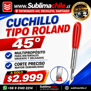 Cuchillo Tipo Roland 45° para Plotter de Corte