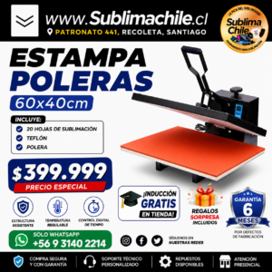 Maquina Estampadora de Poleras 60x40 cm