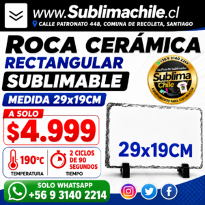 Roca rectangular Sublimable 19x29 cm