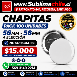 Chapitas de 56 mm o 58 mm