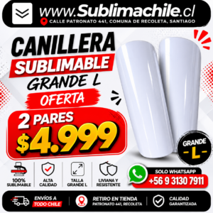 Canilleras Sublimables Talla Grande L - Pack 2 Pares