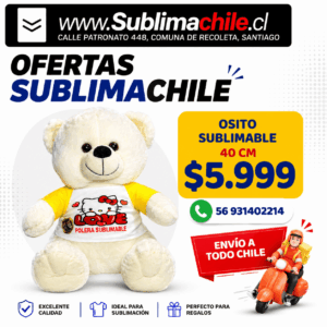 Oso de Peluche Grande 40 cm con Polera Sublimable