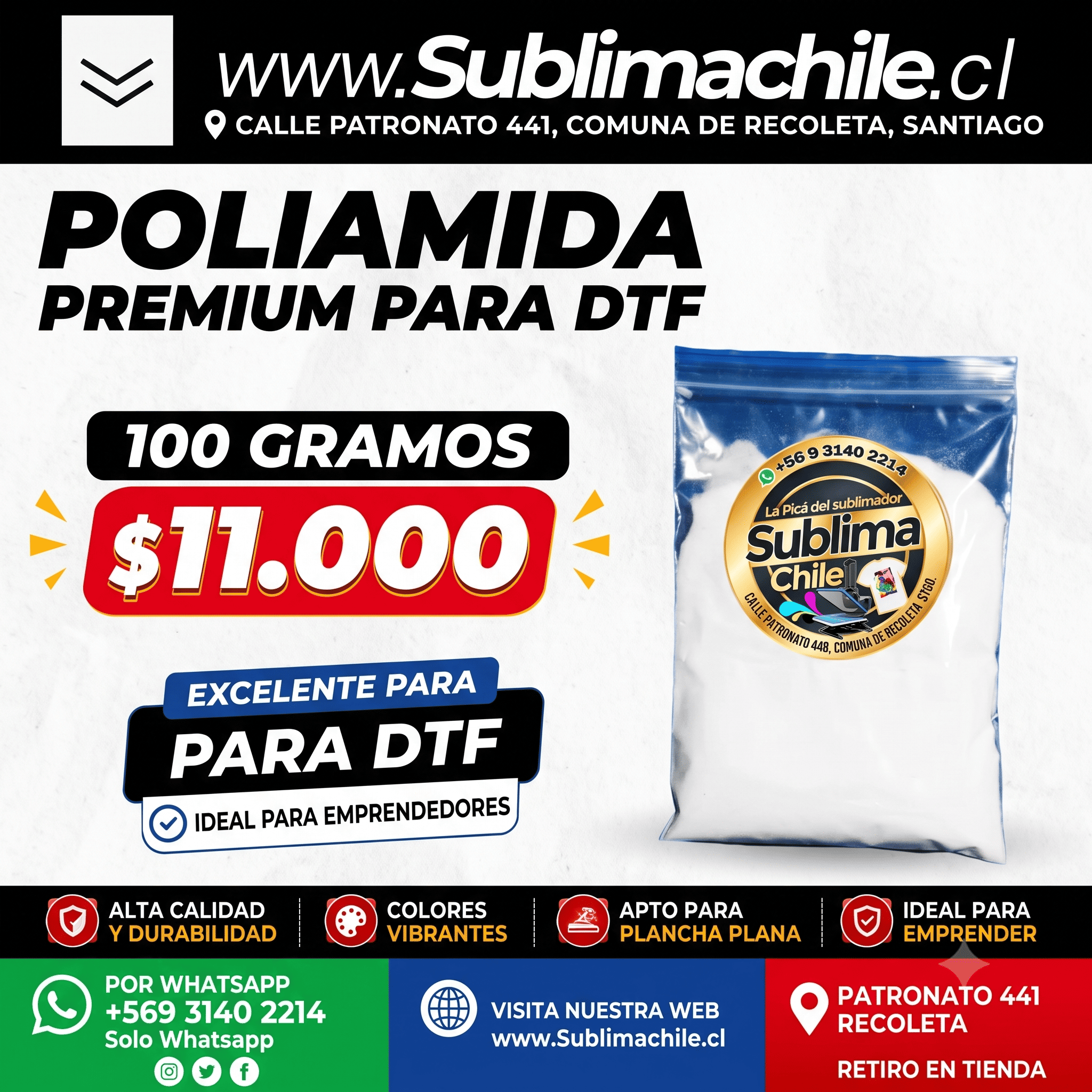 Poliamida 100 gr para Sublimación y DTF