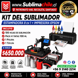 Kit del Sublimador 3 Impresora + Estampadora 8 en 1