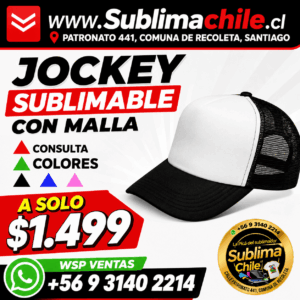Gorros Jockey Sublimable con malla