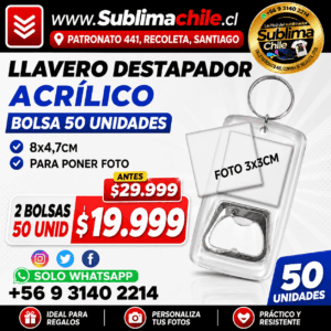 LLaveros Destapador Acrílico para Fotos