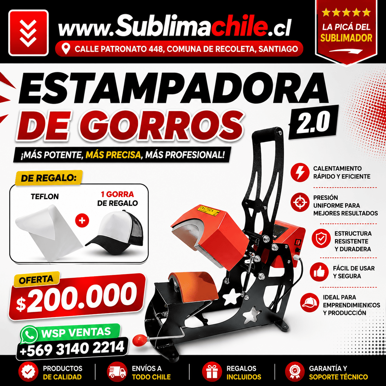 Estampadora para Gorros (Jockey)