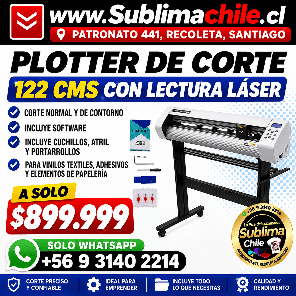 Plotter de Corte 122 cm con láser Teneth T48A
