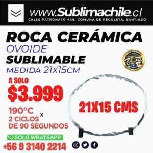Roca Ovalada Sublimable 14x19 cm