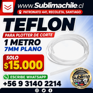 Teflón Plano 7 mm para Plotter de Corte | 1 Metro