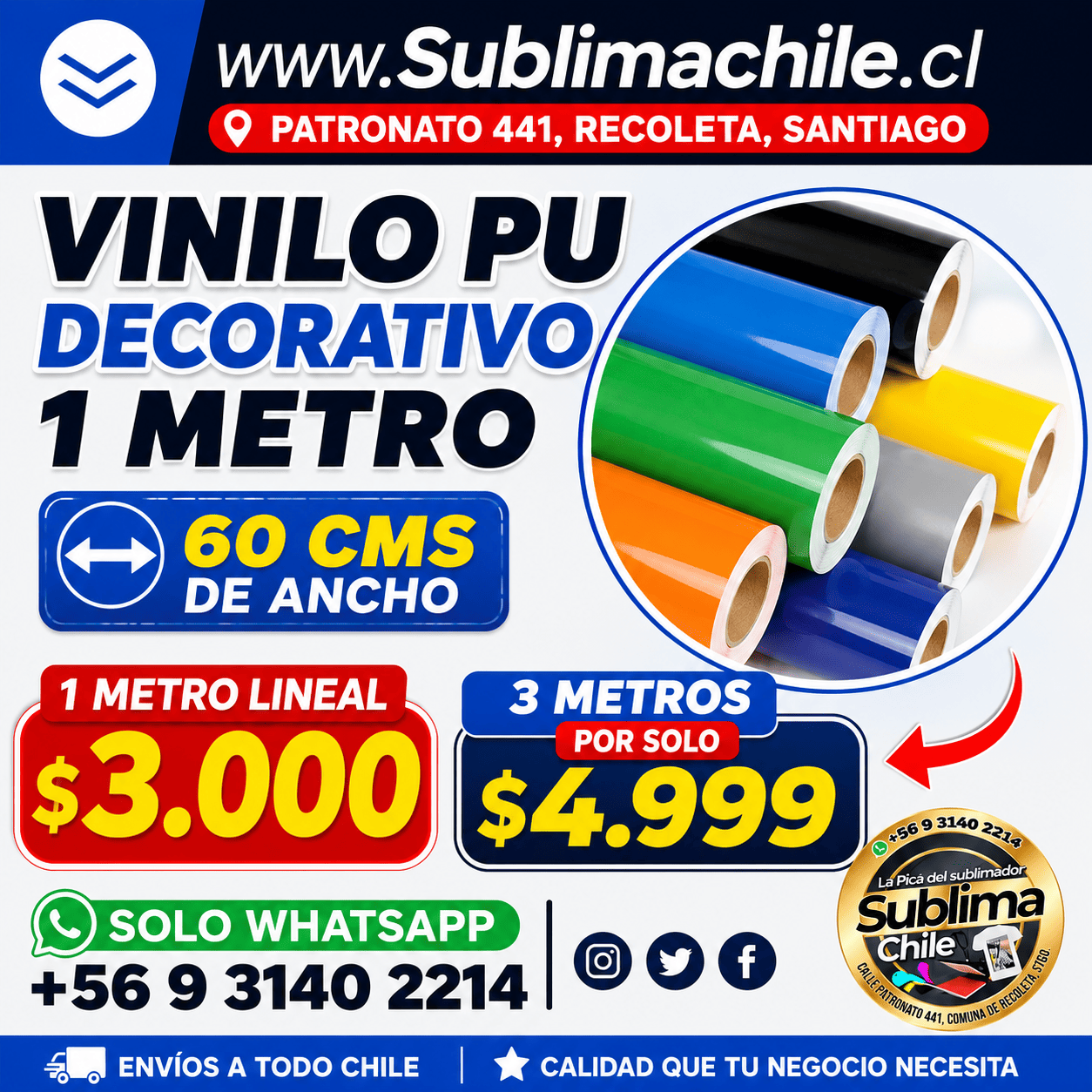 Vinilo Decorativo 60 cm de Ancho
